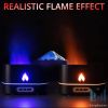 Flame Diffuser for Essential Oils Aromatherapy Flame Humidifier Vaporizer Aroma Lamp with 2 Colors Jellyfish Mode Timer Auto Shut Off for Home Bedroom